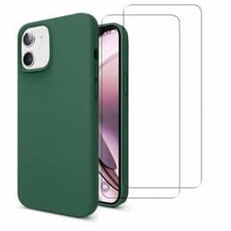 Coque iPhone 11 et 2 écrans de protection - Silicone - Vert