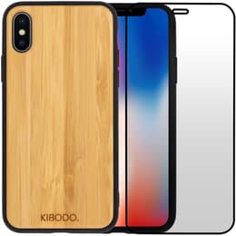 Coque iPhone X/XS et écran de protection - Bois - Bois