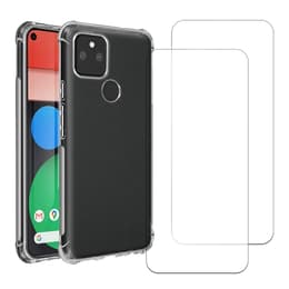Coque Google Pixel 5 et 2 écrans de protection - TPU - Transparent