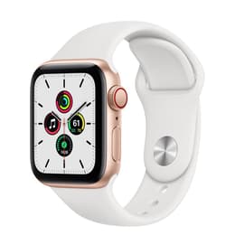 Apple Watch Series 6 (2020) GPS + Cellular 40 mm - Acier inoxydable Or - Bracelet sport Blanc
