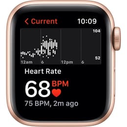Apple Watch Series 6 (2020) GPS + Cellular 40 mm - Acier inoxydable Or - Bracelet sport Blanc