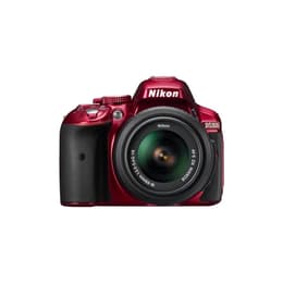 Reflex D5300 - Rouge + Nikon Nikon AF-S DX Nikkor 18-55 mm f/3.5-5.6G DX VR f/3.5-5.6