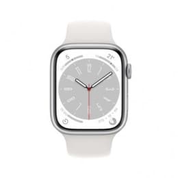 Apple Watch (Series 8) 2022 GPS 45 mm - Aluminium Argent - Bracelet sport Blanc