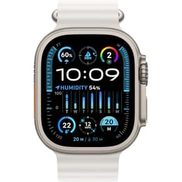 Apple Watch Ultra 2 (2023) GPS + Cellular 49 mm - Titane Titane naturel - Bracelet Océan Blanc
