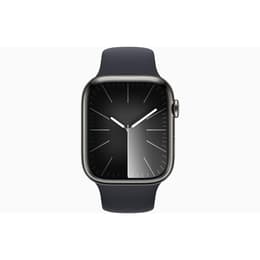 Apple Watch Series 9 (2023) GPS + Cellular 45 mm - Acier inoxydable Graphite - Bracelet sport Noir