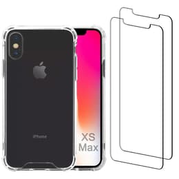 Coque iPhone XS Max et 2 écrans de protection - Plastique recyclé - Transparente