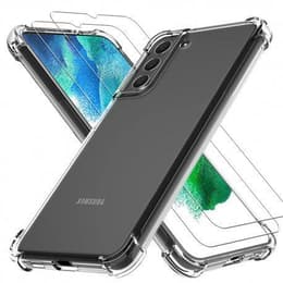 Coque S22 5G et 2 écrans de protection - Silicone - Transparent