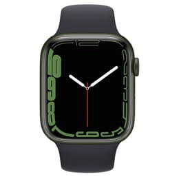Apple Watch (Series 7) 2021 GPS 45 mm - Aluminium Vert - Bracelet sport Noir