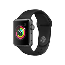 Apple Watch (Series 3) 2017 GPS 38 mm - Aluminium Noir - Bracelet Boucle unique Noir