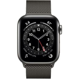Apple Watch (Serie 6) 2020 GPS + Cellular 40 mm - Acier inoxydable Graphite - Milanais Gris Sidéral