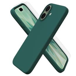 Coque iPhone 17 et 2 écrans de protection - Silicone - Vert