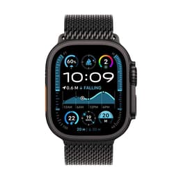 Apple Watch Ultra 2 (2024) GPS + Cellular 49 mm - Titane Noir - Bracelet milanais Noir