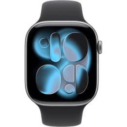 Apple Watch Series 11 (2025) GPS 46 mm - Aluminium Argent - Bracelet sport Noir