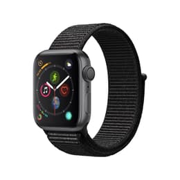 Apple Watch (Series 4) 2018 GPS + Cellular 44 mm - Aluminium Gris sidéral - Nylon tissé Noir