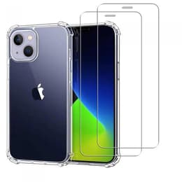 Coque iPhone 13 et 2 écrans de protection - TPU - Transparent