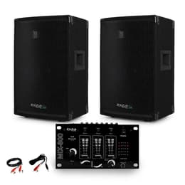 Enceintes sono Ibiza Sound Paire d'enceinte Sono passive IBIZA DISCO10B TRAPEZOIDALE 10" 1000W BassReflex + Table de Mix + Câble PC