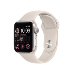 Apple Watch (Series SE) 2022 GPS 40 mm - Aluminium Blanc - Bracelet sport Blanc