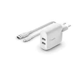 Chargeur Belkin BOOST CHARGE DUAL USB WALL CHARGER + LIGHTNING KABEL - 24W - Blanc