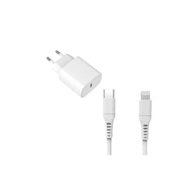 Câble et Prise Murale (USB-C + Lightning) 20W - WTK