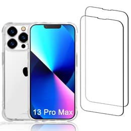 Coque iPhone 13 Pro Max et 2 écrans de protection - Plastique recyclé - Transparent