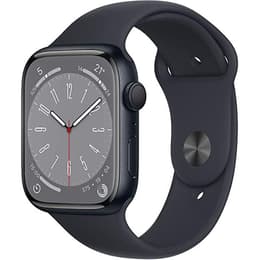 Apple Watch (Series 8) 2022 GPS 45 mm - Acier inoxydable Noir - Bracelet sport Noir