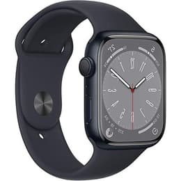 Apple Watch (Series 8) 2022 GPS 45 mm - Acier inoxydable Noir - Bracelet sport Noir