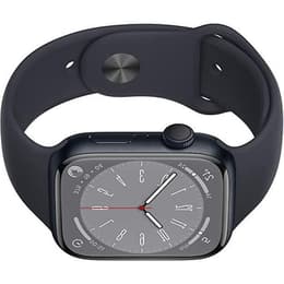 Apple Watch (Series 8) 2022 GPS 45 mm - Acier inoxydable Noir - Bracelet sport Noir