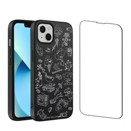 Coque Back Market iPhone 13 mini et écran de protection - Plastique recyclé - Noir & Blanc