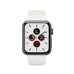 Apple Watch (Series 5) 2019 GPS + Cellular 44 mm - Aluminium Gris sidéral - Sport Blanc