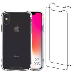 Coque iPhone X/XS et 2 écrans de protection - Plastique recyclé - Transparent