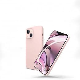 Coque iPhone 13 et 2 écrans de protection - Silicone - Rose