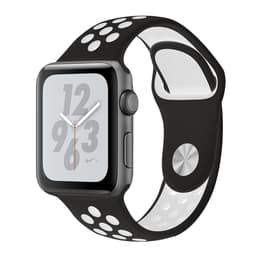 Apple Watch (Series 4) 2018 GPS + Cellular 44 mm - Aluminium Gris sidéral - Sport Nike Noir/Blanc