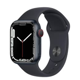 Apple Watch (Series 7) 2021 GPS + Cellular 45 mm - Titane Noir - Bracelet sport Noir