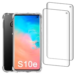 Coque Galaxy S10e et 2 écrans de protection - Plastique recyclé - Transparent