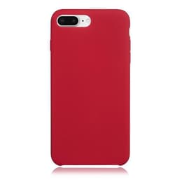 Coque iPhone 6 Plus/6S Plus/7 Plus/8 Plus et 2 écrans de protection - Silicone - Rouge