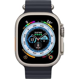Apple Watch Ultra (2022) GPS + Cellular 49 mm - Titane Titane naturel - Bracelet Océan Noir