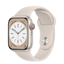 Apple Watch (Series 8) 2022 GPS 45 mm - Aluminium Lumière stellaire - Bracelet sport Gris
