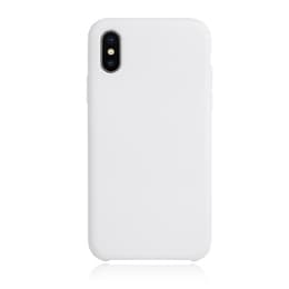 Coque iPhone X/XS et 2 écrans de protection - Silicone - Blanc