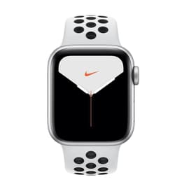 Apple Watch (Series 5) 2019 GPS + Cellular 44 mm - Aluminium Argent - Bracelet sport Nike Blanc
