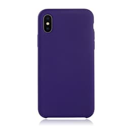 Coque iPhone X/XS et 2 écrans de protection - Silicone - Violet