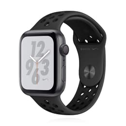Apple Watch (Series 4) 2018 GPS 44 mm - Aluminium Argent - Sport Nike Platinum noir
