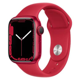 Apple Watch (Series 7) 2021 GPS + Cellular 41 mm - Aluminium Rouge - Bracelet sport Rouge