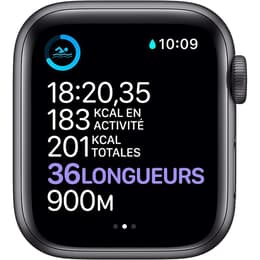 Apple Watch (Series 6) 2020 GPS 44 mm - Aluminium Gris sidéral - Bracelet sport Nike Noir