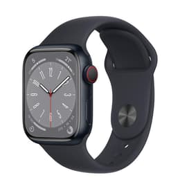 Apple Watch (Series 8) 2022 GPS + Cellular 41 mm - Aluminium Minuit - Bracelet sport Noir