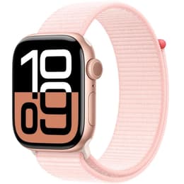 Apple Watch Series 10 (2024) GPS 46 mm - Aluminium Or rose - Boucle sport Rose
