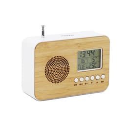 Radio Mooov Réveil Bamboo de voyage avec fonction radio FM, date et température intérieure alarm