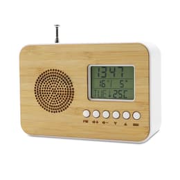 Radio Mooov Réveil Bamboo de voyage avec fonction radio FM, date et température intérieure alarm