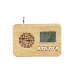 Radio Mooov Réveil Bamboo de voyage avec fonction radio FM, date et température intérieure alarm