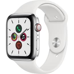 Apple Watch Series 7 (2021) GPS + Cellular 45 mm - Titane Argent - Bracelet sport Blanc