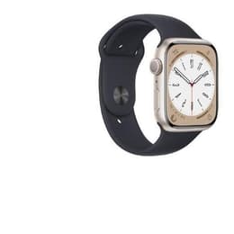 Apple Watch (Series 8) 2022 GPS 41 mm - Aluminium Lumière stellaire - Bracelet sport Noir